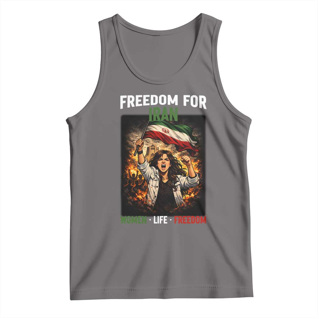 Iran Womens Protest Tank Top Freedom For Iran Resistance Movement TS12 Deep Heather Print Your Wear