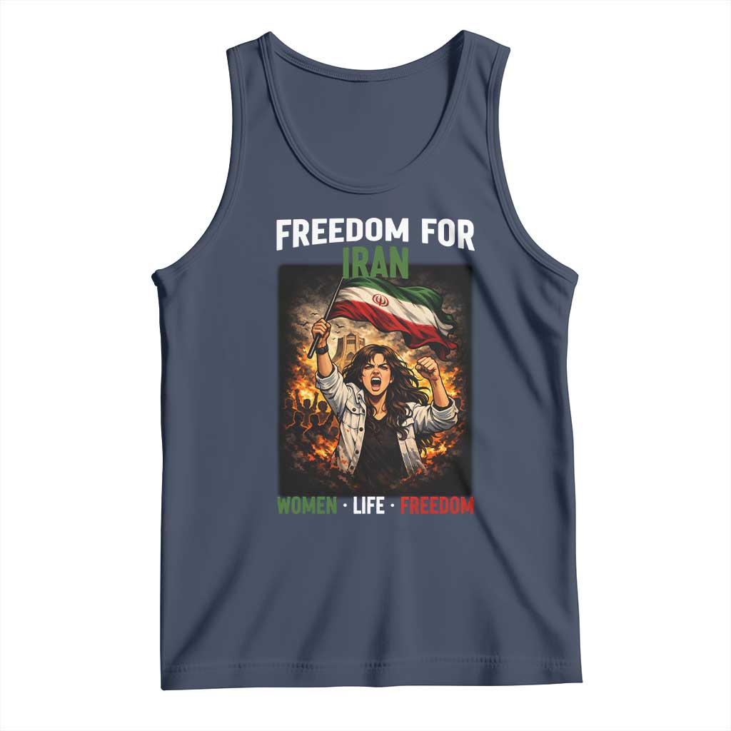 Iran Womens Protest Tank Top Freedom For Iran Resistance Movement TS12 Navy Print Your Wear