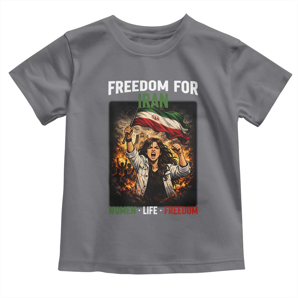Iran Womens Protest Toddler T Shirt Freedom For Iran Resistance Movement TS12 Charcoal Print Your Wear