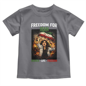 Iran Womens Protest Toddler T Shirt Freedom For Iran Resistance Movement TS12 Charcoal Print Your Wear