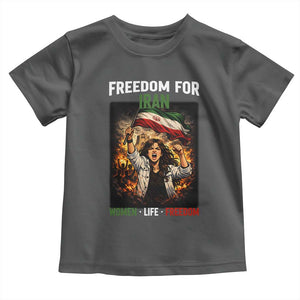 Iran Womens Protest Toddler T Shirt Freedom For Iran Resistance Movement TS12 Dark Heather Print Your Wear