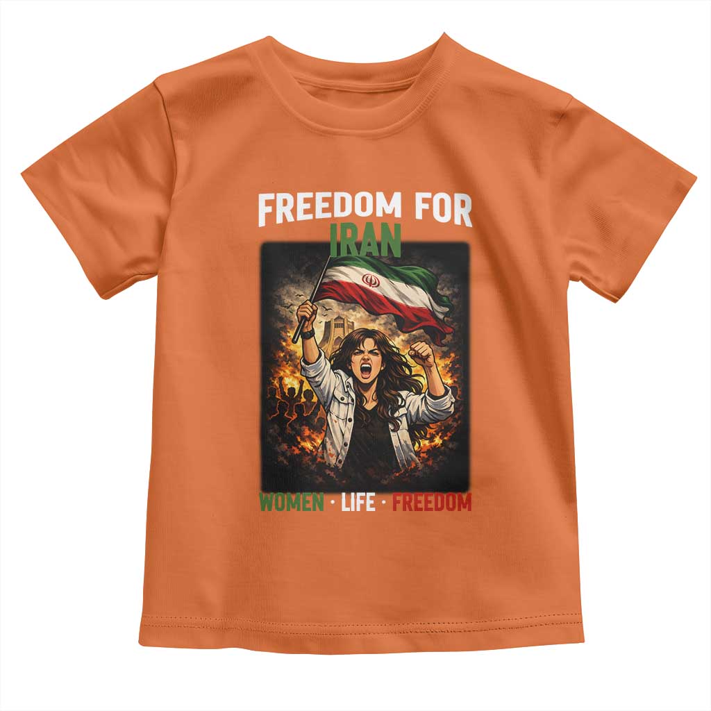 Iran Womens Protest Toddler T Shirt Freedom For Iran Resistance Movement TS12 Orange Print Your Wear