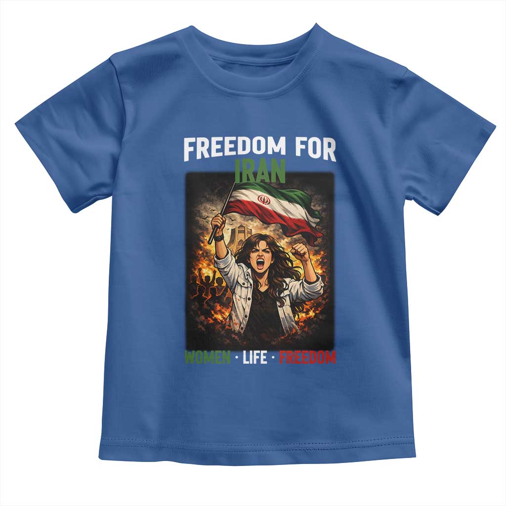 Iran Womens Protest Toddler T Shirt Freedom For Iran Resistance Movement TS12 Royal Blue Print Your Wear