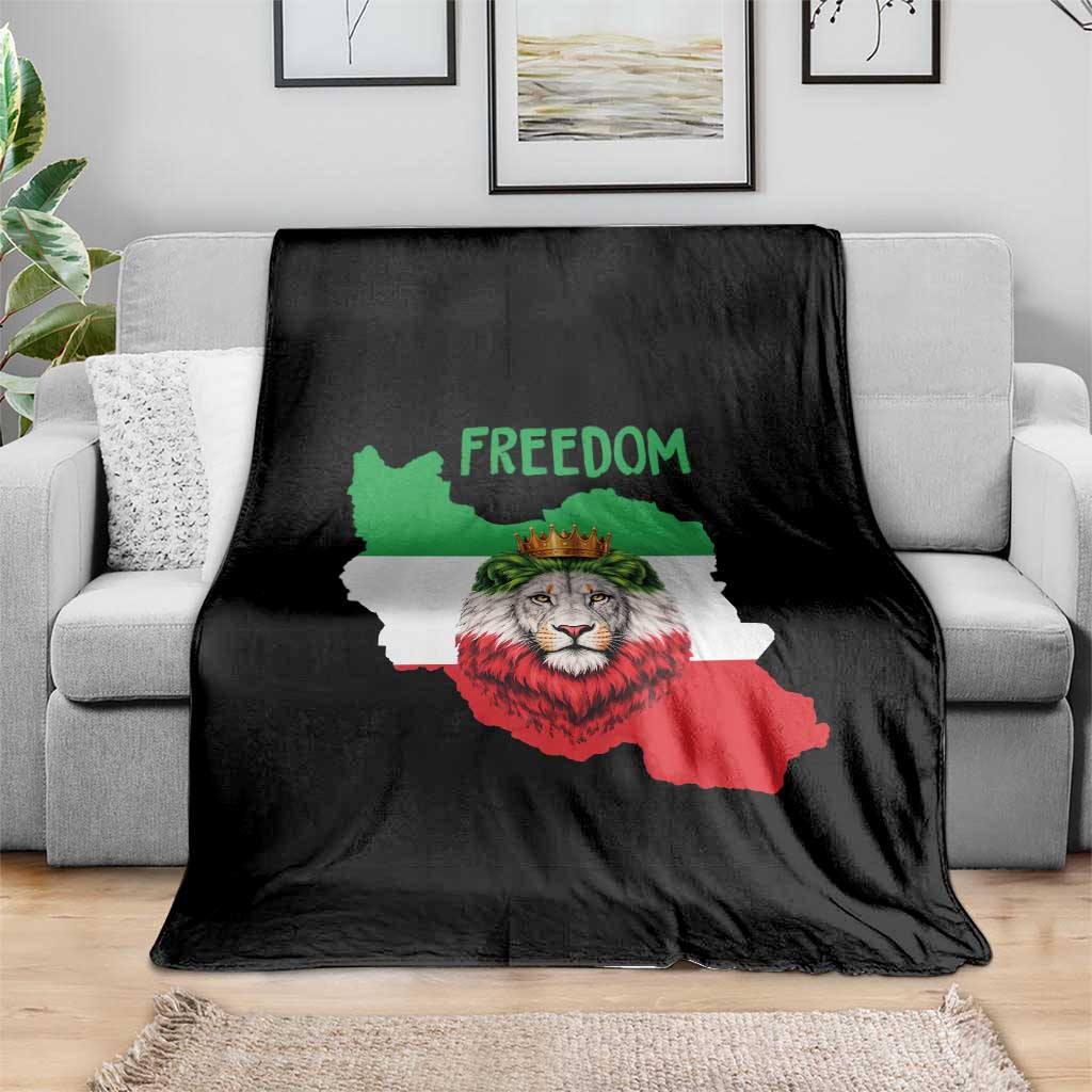 Freedom Iran Throw Blanket Patriotic Persian Lion Resistance Movement Gift TS12 Print Your Wear