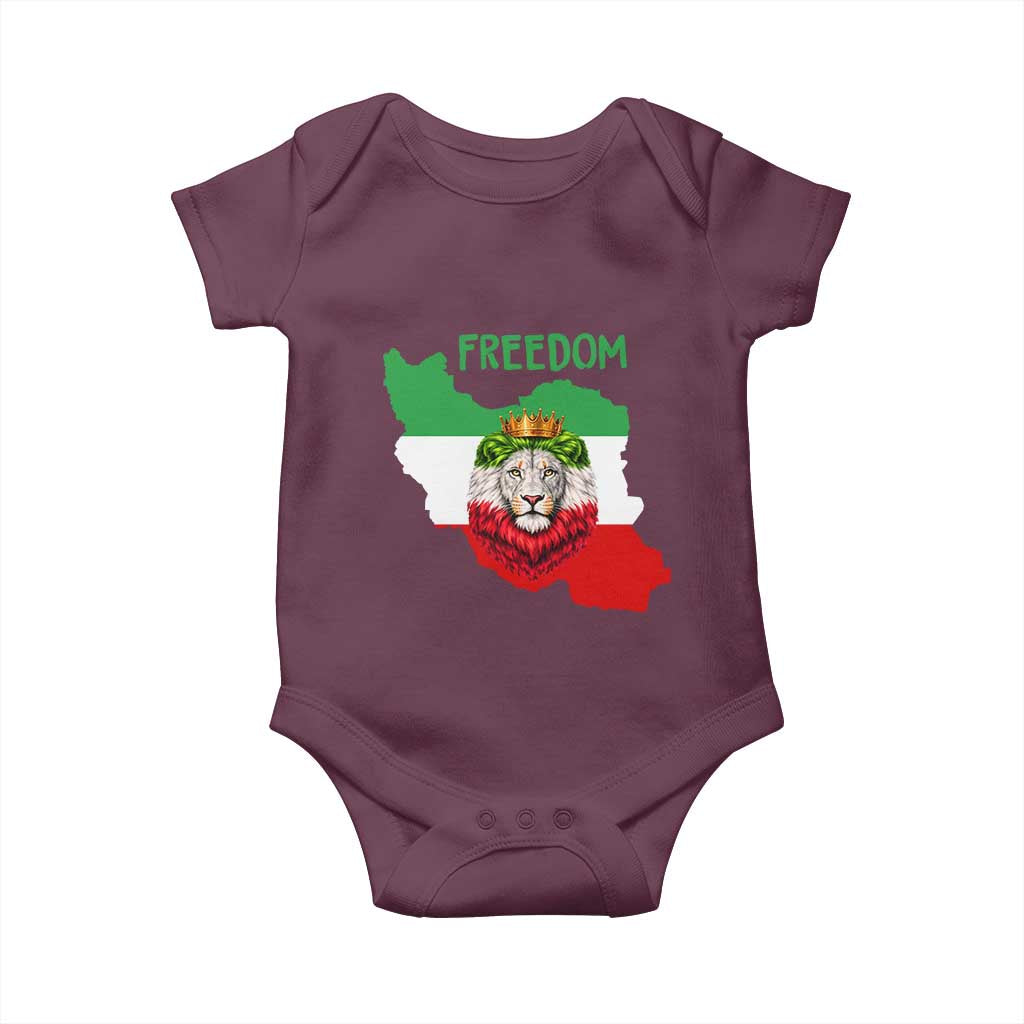Freedom Iran Baby Onesie Patriotic Persian Lion Resistance Movement Gift TS12 Maroon Print Your Wear