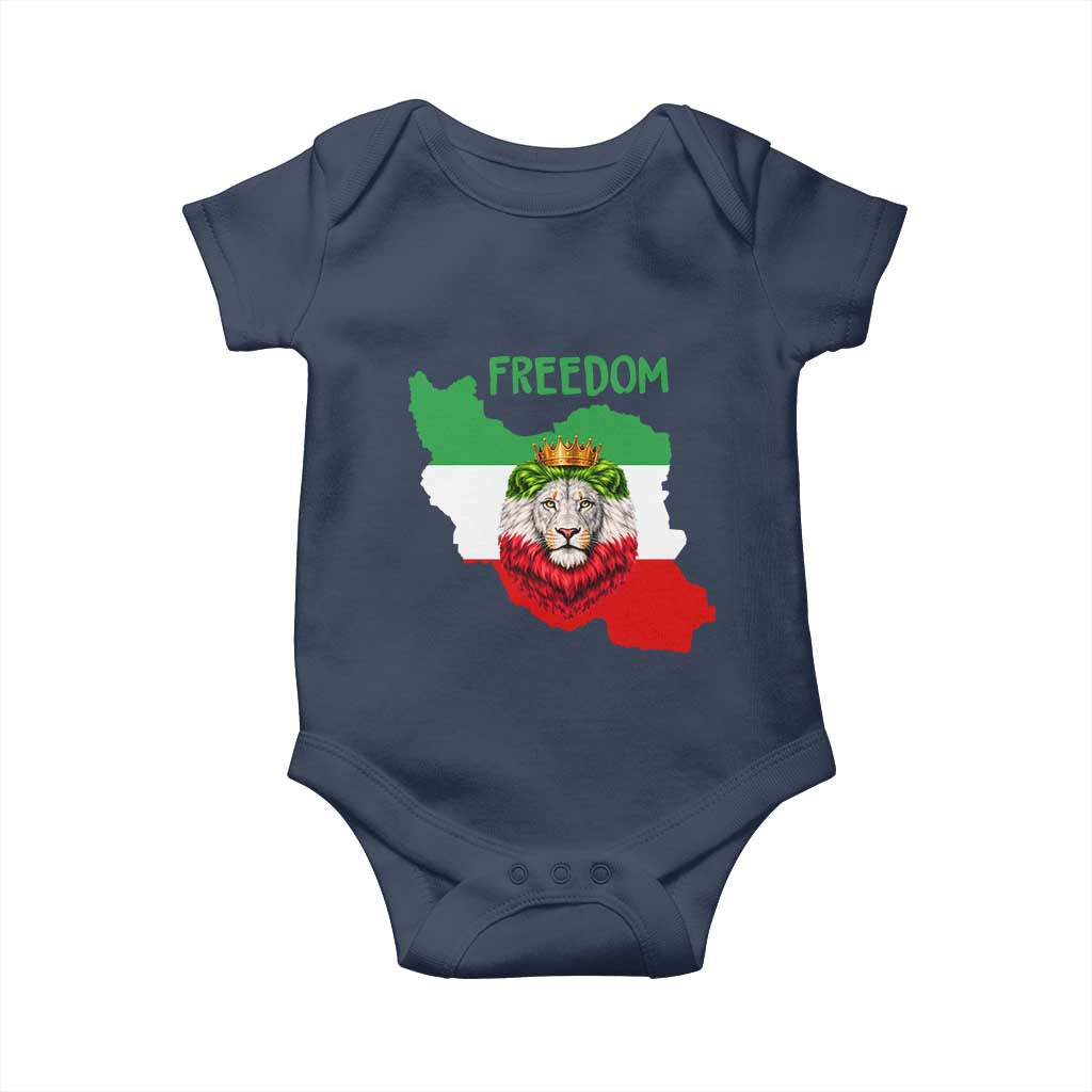 Freedom Iran Baby Onesie Patriotic Persian Lion Resistance Movement Gift TS12 Navy Print Your Wear