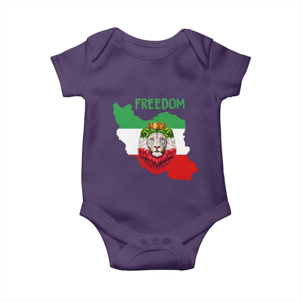 Freedom Iran Baby Onesie Patriotic Persian Lion Resistance Movement Gift TS12 Purple Print Your Wear