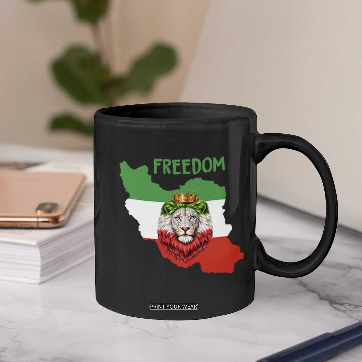 Freedom Iran Coffee Mug Patriotic Persian Lion Resistance Movement Gift TS12 Print Your Wear