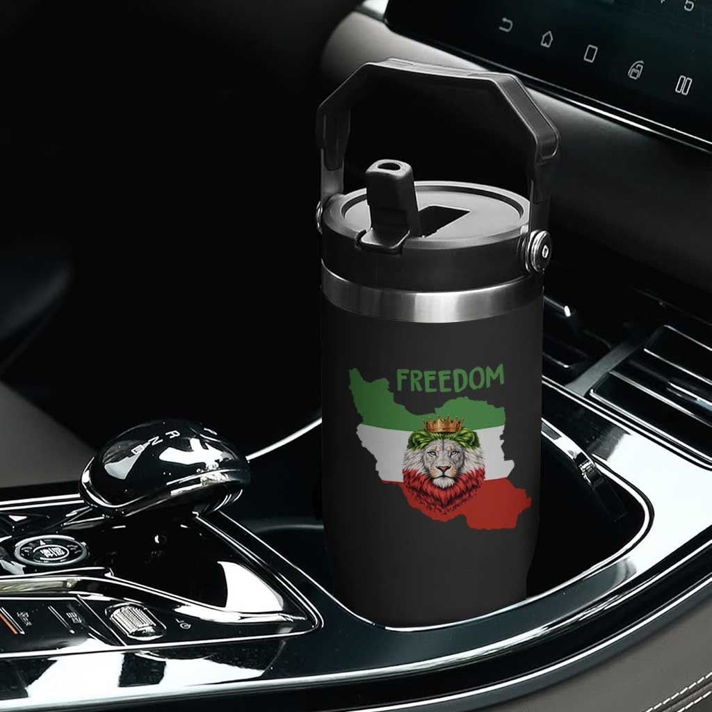 Freedom Iran Flip Straw Tumbler Patriotic Persian Lion Resistance Movement Gift TS12 Print Your Wear
