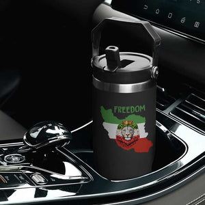 Freedom Iran Flip Straw Tumbler Patriotic Persian Lion Resistance Movement Gift TS12 Print Your Wear