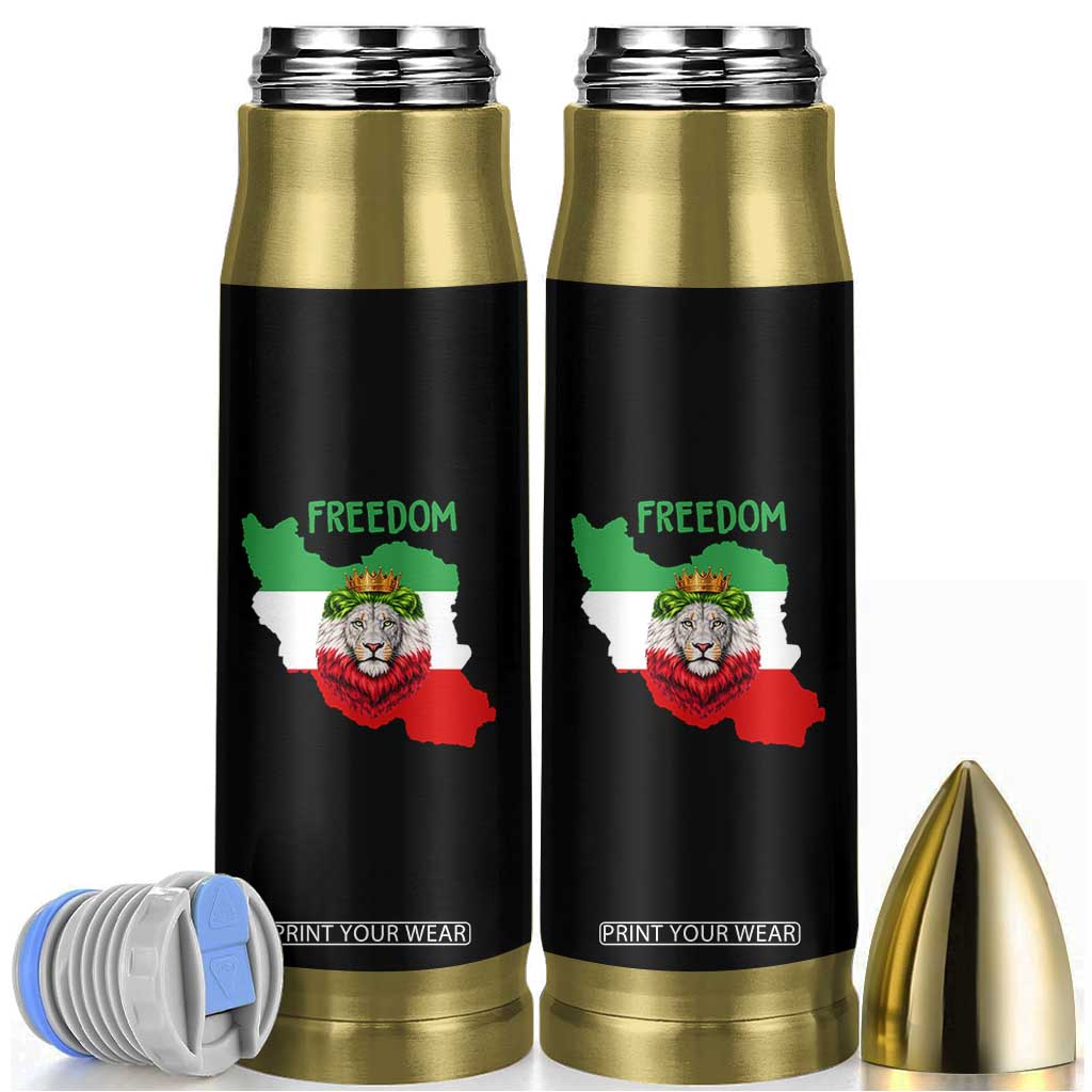 Freedom Iran Bullet Tumbler Patriotic Persian Lion Resistance Movement Gift TS12 Black Print Your Wear