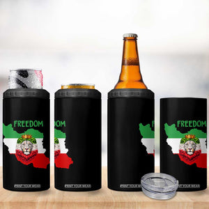 Freedom Iran 4 in 1 Can Cooler Tumbler Patriotic Persian Lion Resistance Movement Gift TS12 Print Your Wear