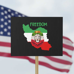 Freedom Iran Protest Sign Patriotic Persian Lion Resistance Movement Gift TS12 Horizontal 18" × 24" Black Print Your Wear