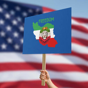 Freedom Iran Protest Sign Patriotic Persian Lion Resistance Movement Gift TS12 Horizontal 18" × 24" Blue Print Your Wear