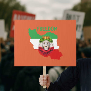 Freedom Iran Protest Sign Patriotic Persian Lion Resistance Movement Gift TS12 Horizontal 18" × 24" Orange Print Your Wear