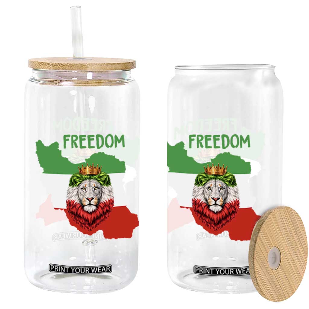 Freedom Iran Glass Can Patriotic Persian Lion Resistance Movement Gift TS12 Print Your Wear