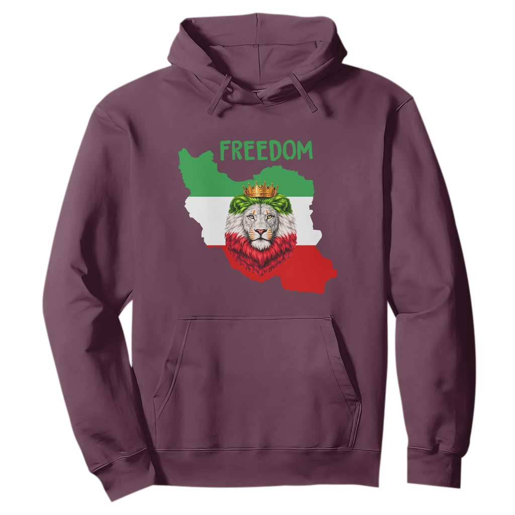 Freedom Iran Hoodie Patriotic Persian Lion Resistance Movement Gift TS12 Maroon Print Your Wear
