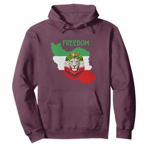 Freedom Iran Hoodie Patriotic Persian Lion Resistance Movement Gift TS12 Maroon Print Your Wear