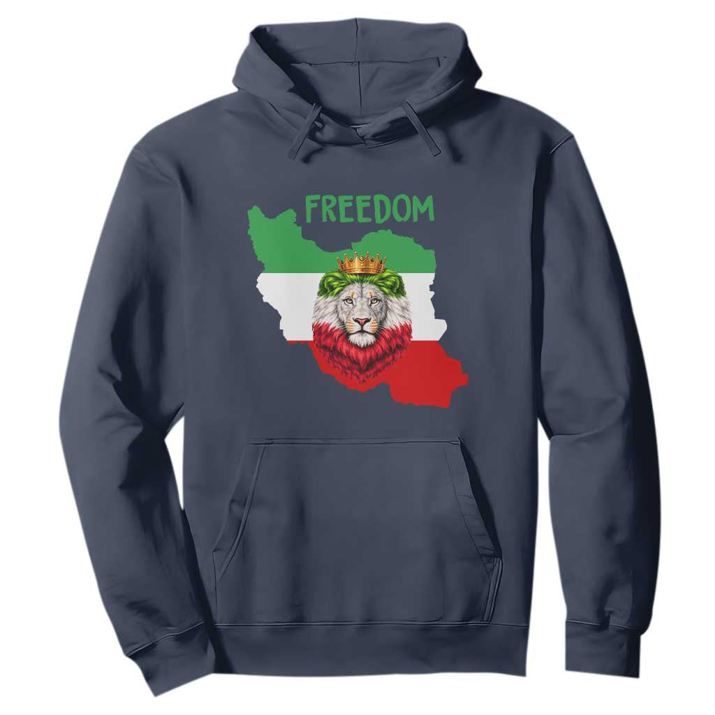 Freedom Iran Hoodie Patriotic Persian Lion Resistance Movement Gift TS12 Navy Print Your Wear