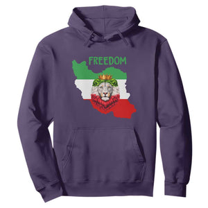 Freedom Iran Hoodie Patriotic Persian Lion Resistance Movement Gift TS12 Purple Print Your Wear