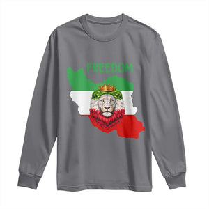 Freedom Iran Long Sleeve Shirt Patriotic Persian Lion Resistance Movement Gift TS12 Charcoal Print Your Wear