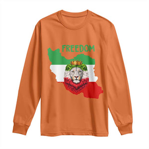Freedom Iran Long Sleeve Shirt Patriotic Persian Lion Resistance Movement Gift TS12 Orange Print Your Wear