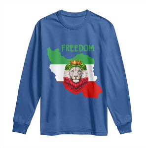 Freedom Iran Long Sleeve Shirt Patriotic Persian Lion Resistance Movement Gift TS12 Royal Blue Print Your Wear