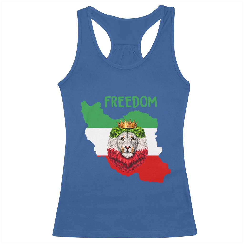 Freedom Iran Racerback Tank Top Patriotic Persian Lion Resistance Movement Gift TS12 Royal Blue Print Your Wear