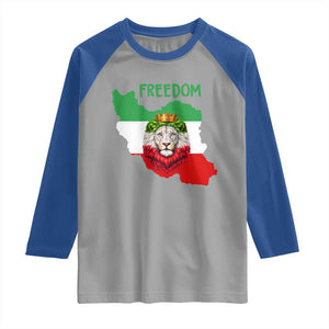Freedom Iran Raglan Shirt Patriotic Persian Lion Resistance Movement Gift TS12 Sport Gray Royal Print Your Wear