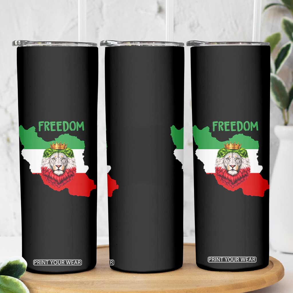 Freedom Iran Skinny Tumbler Patriotic Persian Lion Resistance Movement Gift TS12 Print Your Wear