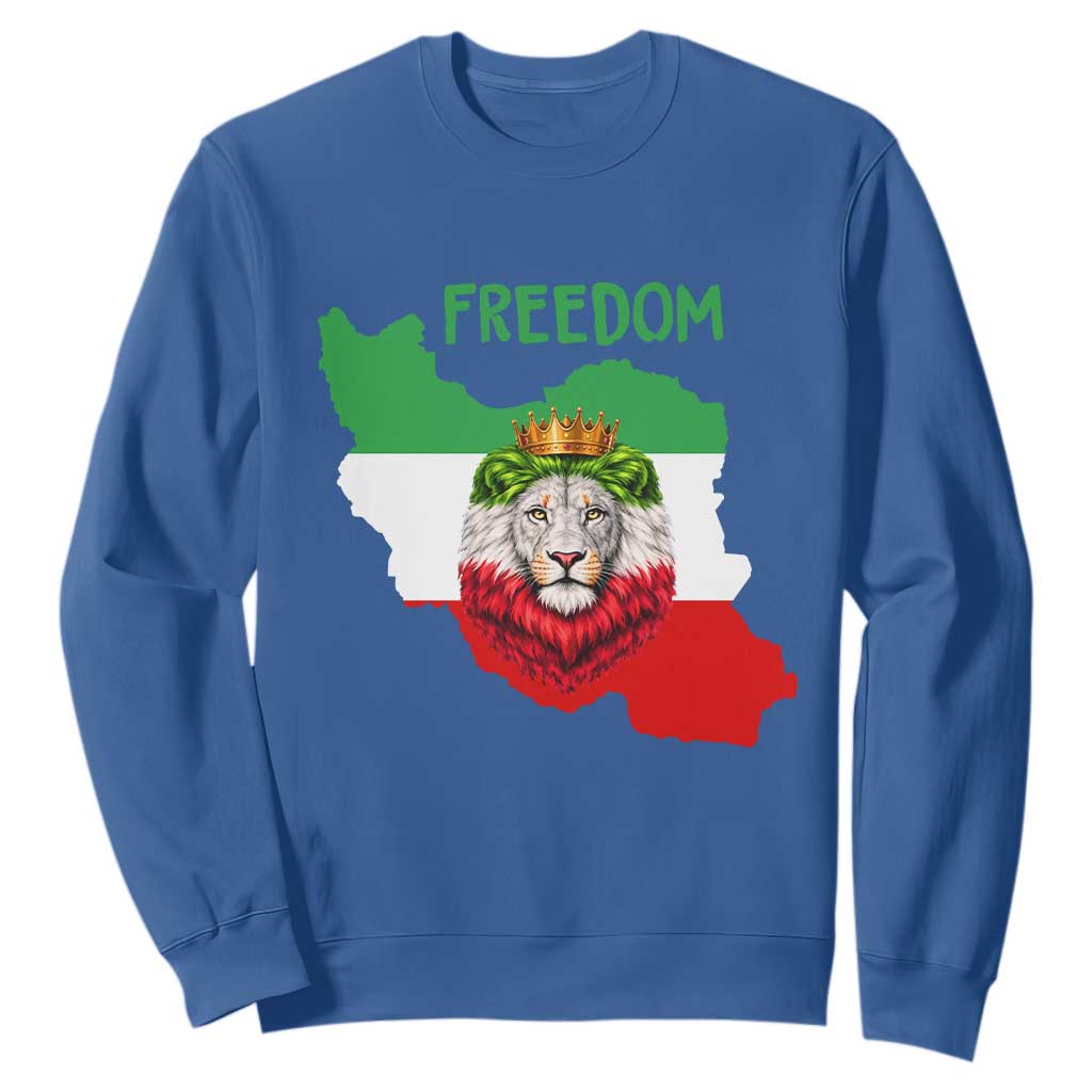 Freedom Iran Sweatshirt Patriotic Persian Lion Resistance Movement Gift TS12 Royal Blue Print Your Wear