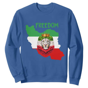Freedom Iran Sweatshirt Patriotic Persian Lion Resistance Movement Gift TS12 Royal Blue Print Your Wear