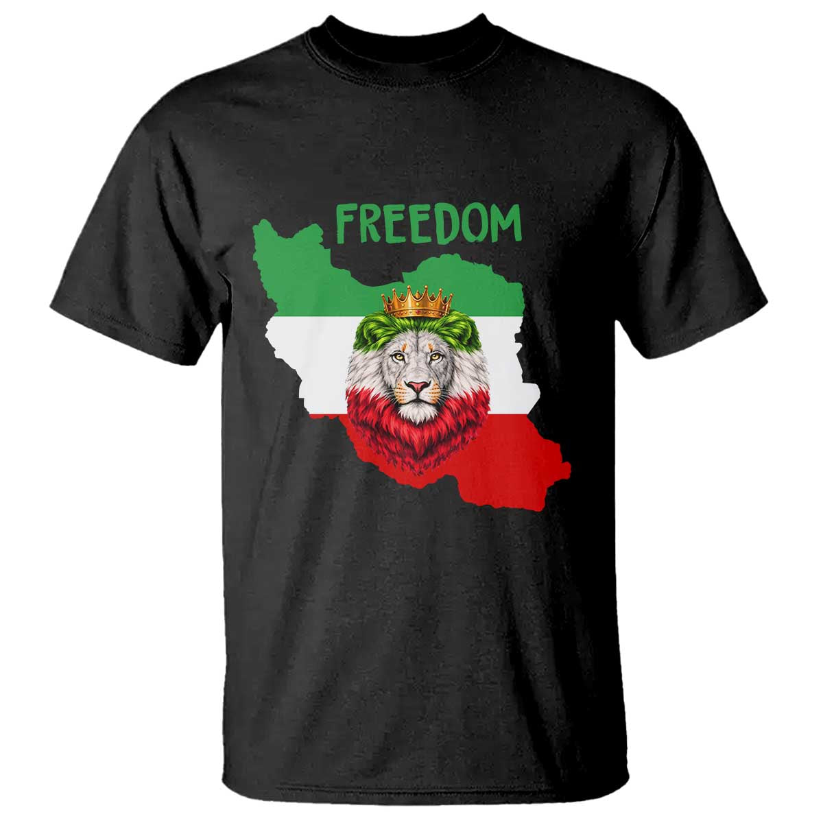 Freedom Iran T Shirt Patriotic Persian Lion Resistance Movement Gift TS12 Black Print Your Wear
