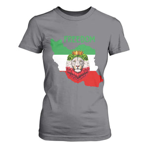 Freedom Iran T Shirt For Women Patriotic Persian Lion Resistance Movement Gift TS12 Charcoal Print Your Wear