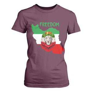 Freedom Iran T Shirt For Women Patriotic Persian Lion Resistance Movement Gift TS12 Maroon Print Your Wear