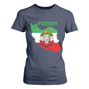 Freedom Iran T Shirt For Women Patriotic Persian Lion Resistance Movement Gift TS12 Navy Print Your Wear