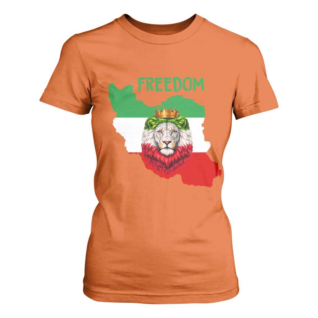 Freedom Iran T Shirt For Women Patriotic Persian Lion Resistance Movement Gift TS12 Orange Print Your Wear