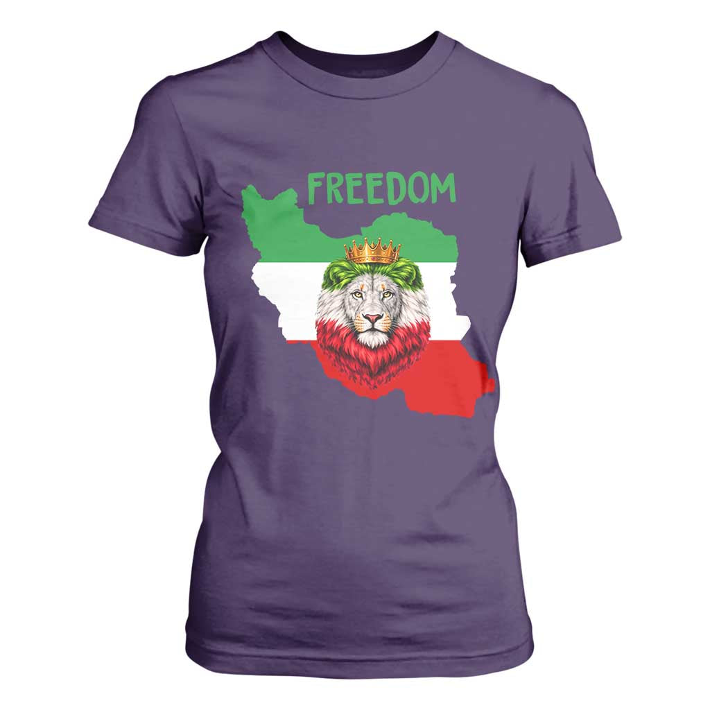 Freedom Iran T Shirt For Women Patriotic Persian Lion Resistance Movement Gift TS12 Purple Print Your Wear