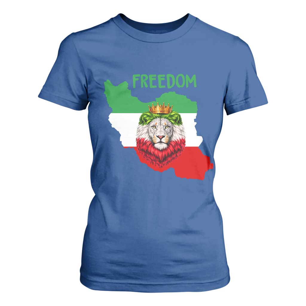Freedom Iran T Shirt For Women Patriotic Persian Lion Resistance Movement Gift TS12 Royal Blue Print Your Wear
