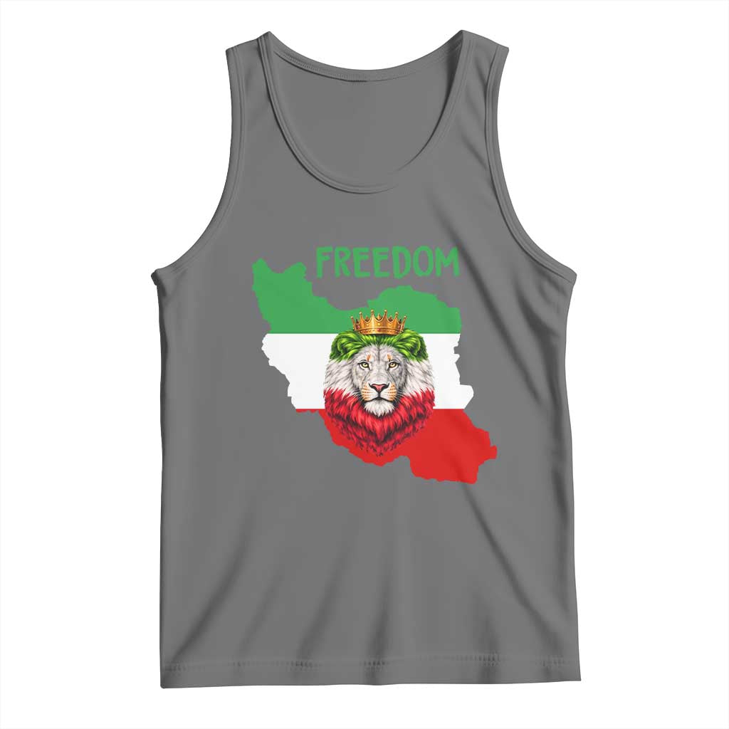 Freedom Iran Tank Top Patriotic Persian Lion Resistance Movement Gift TS12 Black Heather Print Your Wear