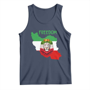 Freedom Iran Tank Top Patriotic Persian Lion Resistance Movement Gift TS12 Navy Print Your Wear