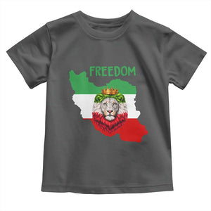 Freedom Iran Toddler T Shirt Patriotic Persian Lion Resistance Movement Gift TS12 Dark Heather Print Your Wear