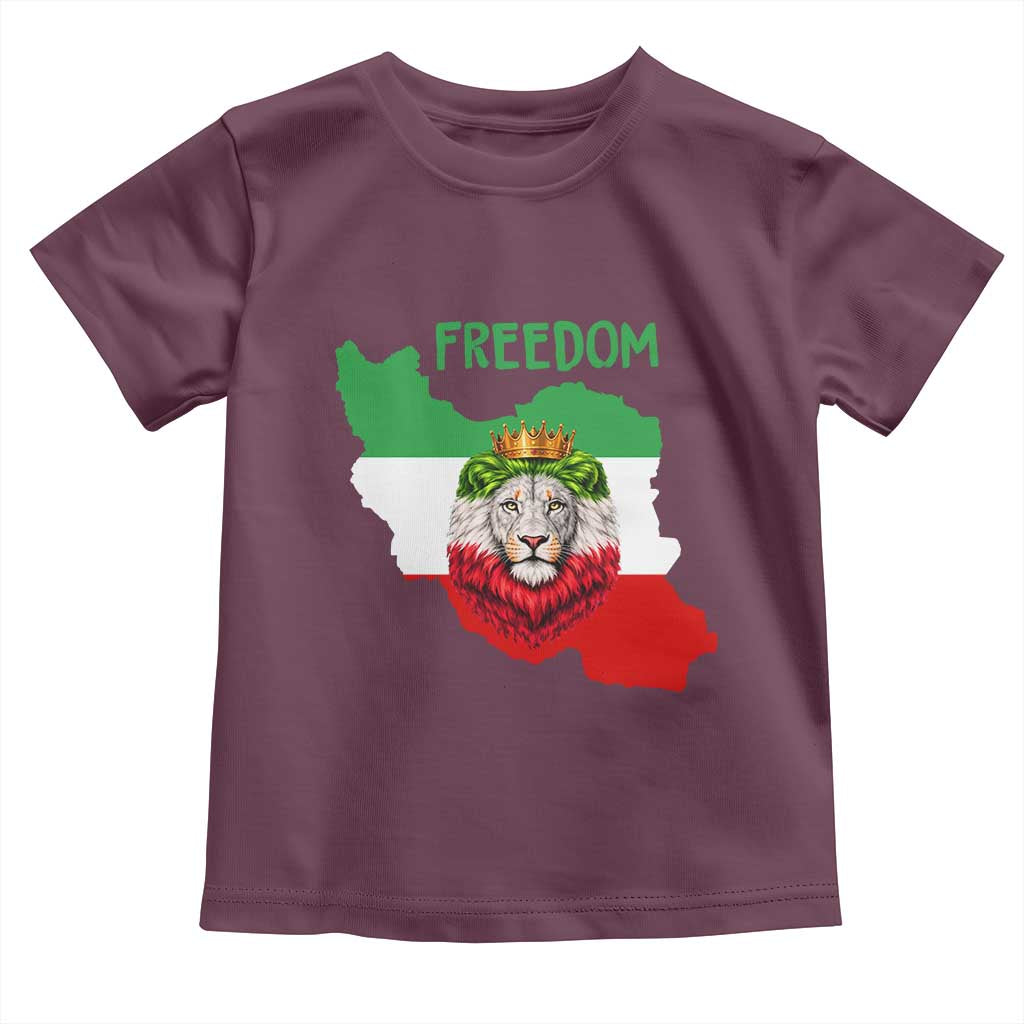 Freedom Iran Toddler T Shirt Patriotic Persian Lion Resistance Movement Gift TS12 Maroon Print Your Wear