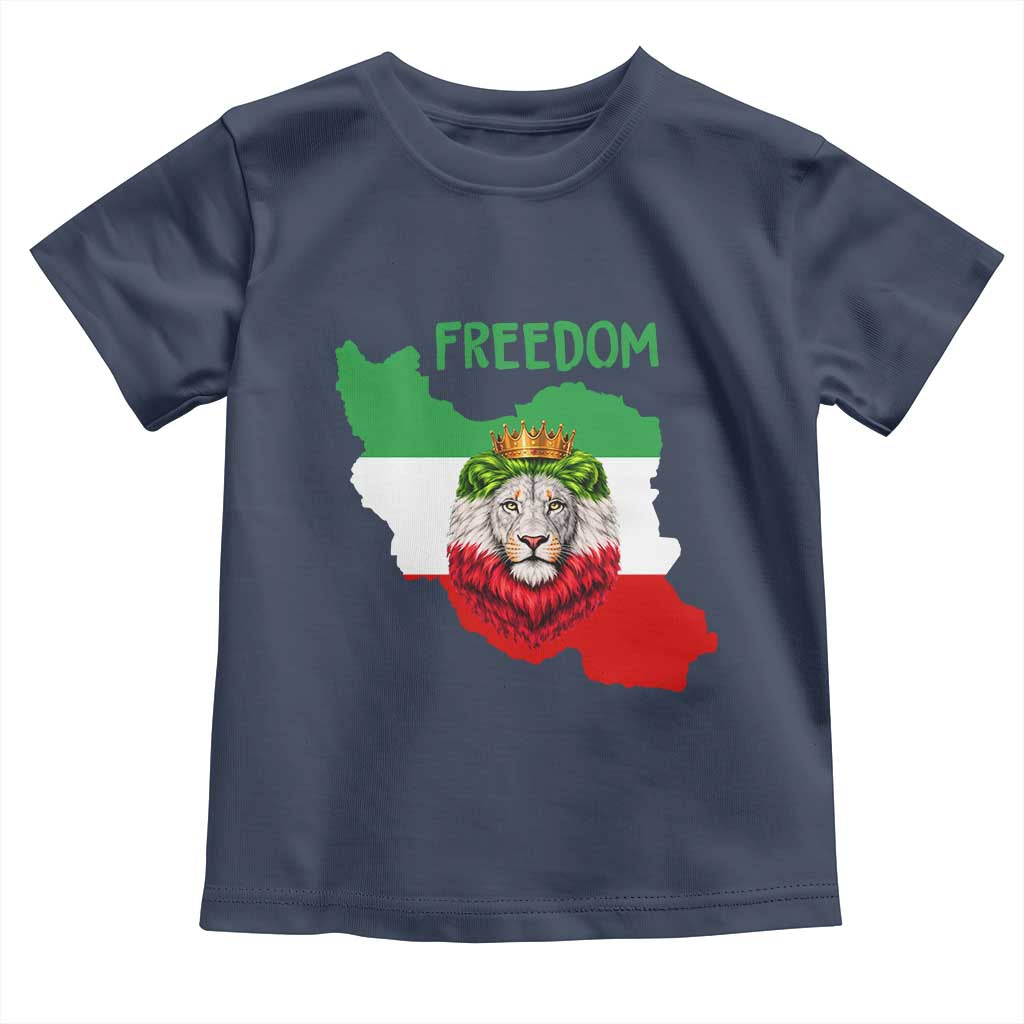 Freedom Iran Toddler T Shirt Patriotic Persian Lion Resistance Movement Gift TS12 Navy Print Your Wear