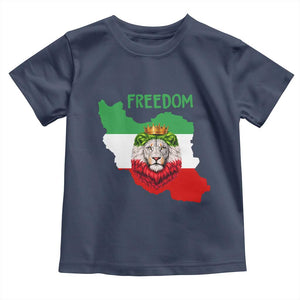Freedom Iran Toddler T Shirt Patriotic Persian Lion Resistance Movement Gift TS12 Navy Print Your Wear