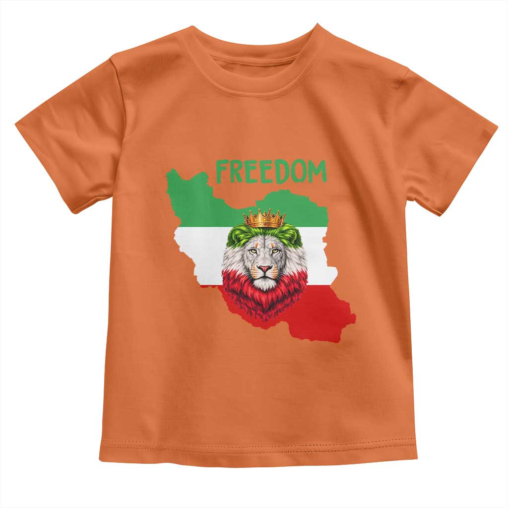 Freedom Iran Toddler T Shirt Patriotic Persian Lion Resistance Movement Gift TS12 Orange Print Your Wear