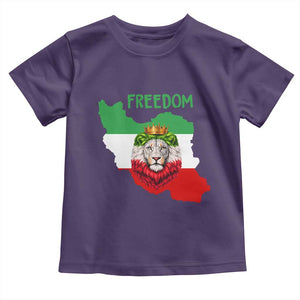 Freedom Iran Toddler T Shirt Patriotic Persian Lion Resistance Movement Gift TS12 Purple Print Your Wear