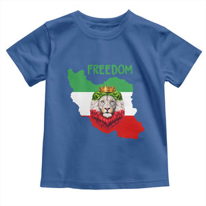 Freedom Iran Toddler T Shirt Patriotic Persian Lion Resistance Movement Gift TS12 Royal Blue Print Your Wear