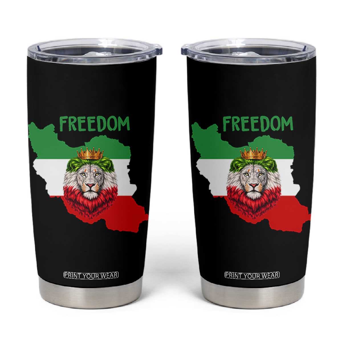 Freedom Iran Tumbler Cup Patriotic Persian Lion Resistance Movement Gift TS12 Black Print Your Wear