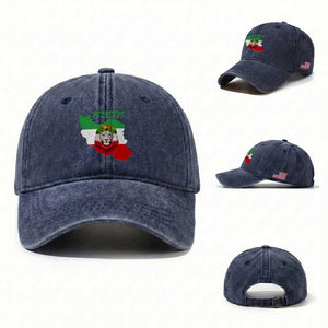 Freedom Iran Washed Cotton Baseball Cap Patriotic Persian Lion Resistance Movement Gift TS12 Washed Cap Universal Fit Navy Print Your Wear